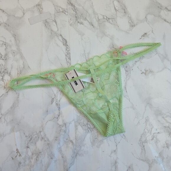 2 Pink VS Mesh Thong V String Panty M L - Picture 4 of 8